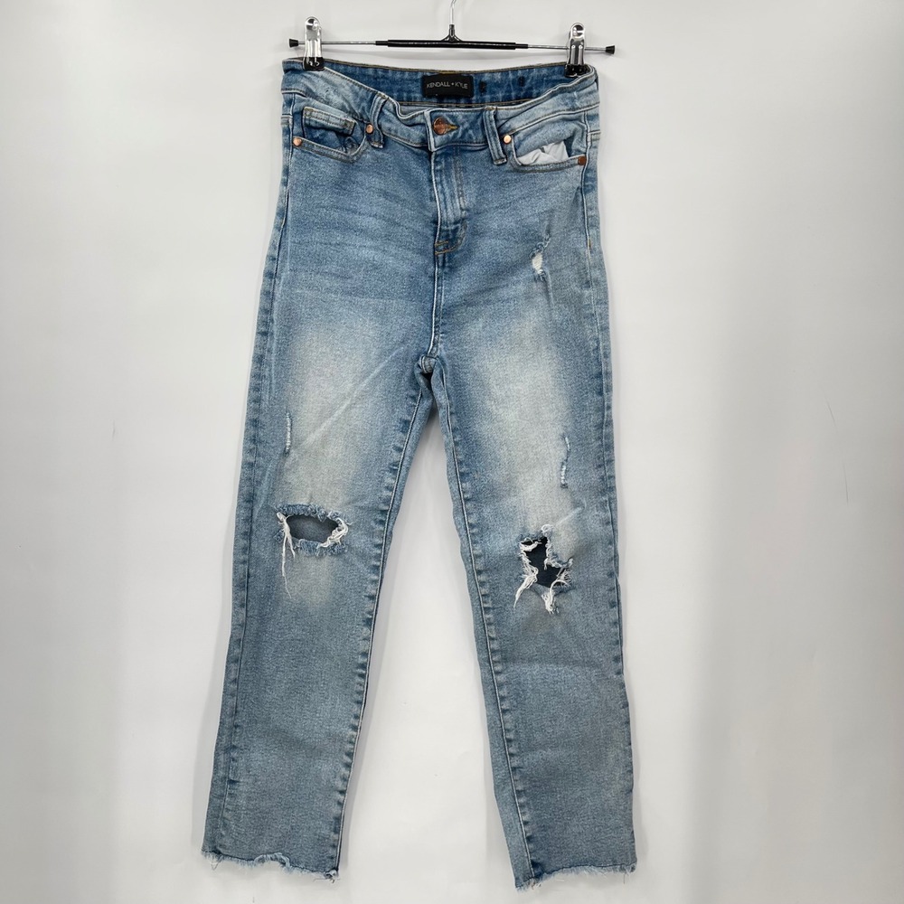 Kendall + Kylie‎ Womens Light Wash Distressed Skinny Jeans Size 3 26